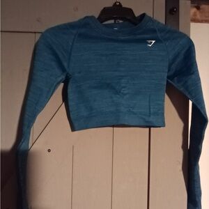 Gymshark Blue Long Sleeve Crop Top